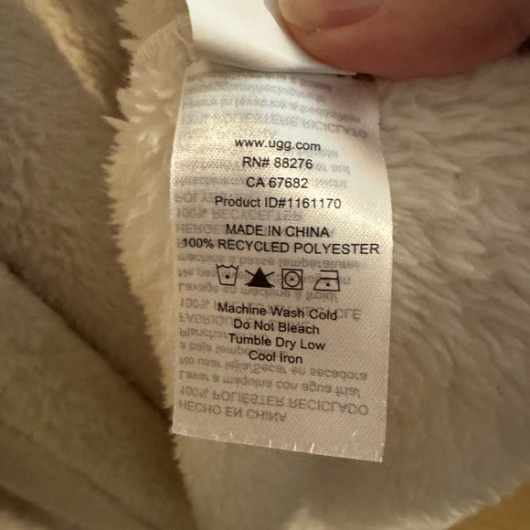 Ugg Aarti Women's Long Plush Hooded Robe Cream Pockets Size M - Picture 15 of 16